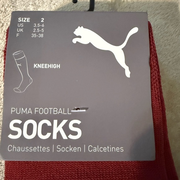 Puma Men's‎ Burgundy Athletic Socks - Picture 6 of 7